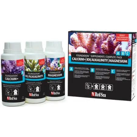 Red Sea - Foundation Pack A B C - Calcium + , KH / Alkalinity & Magnesium - 250ml x 3