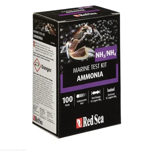 Red Sea - Ammonia Test Kit - NH3 NH4 Marine Test Kit - 100 Tests - MCP Marine Care Program